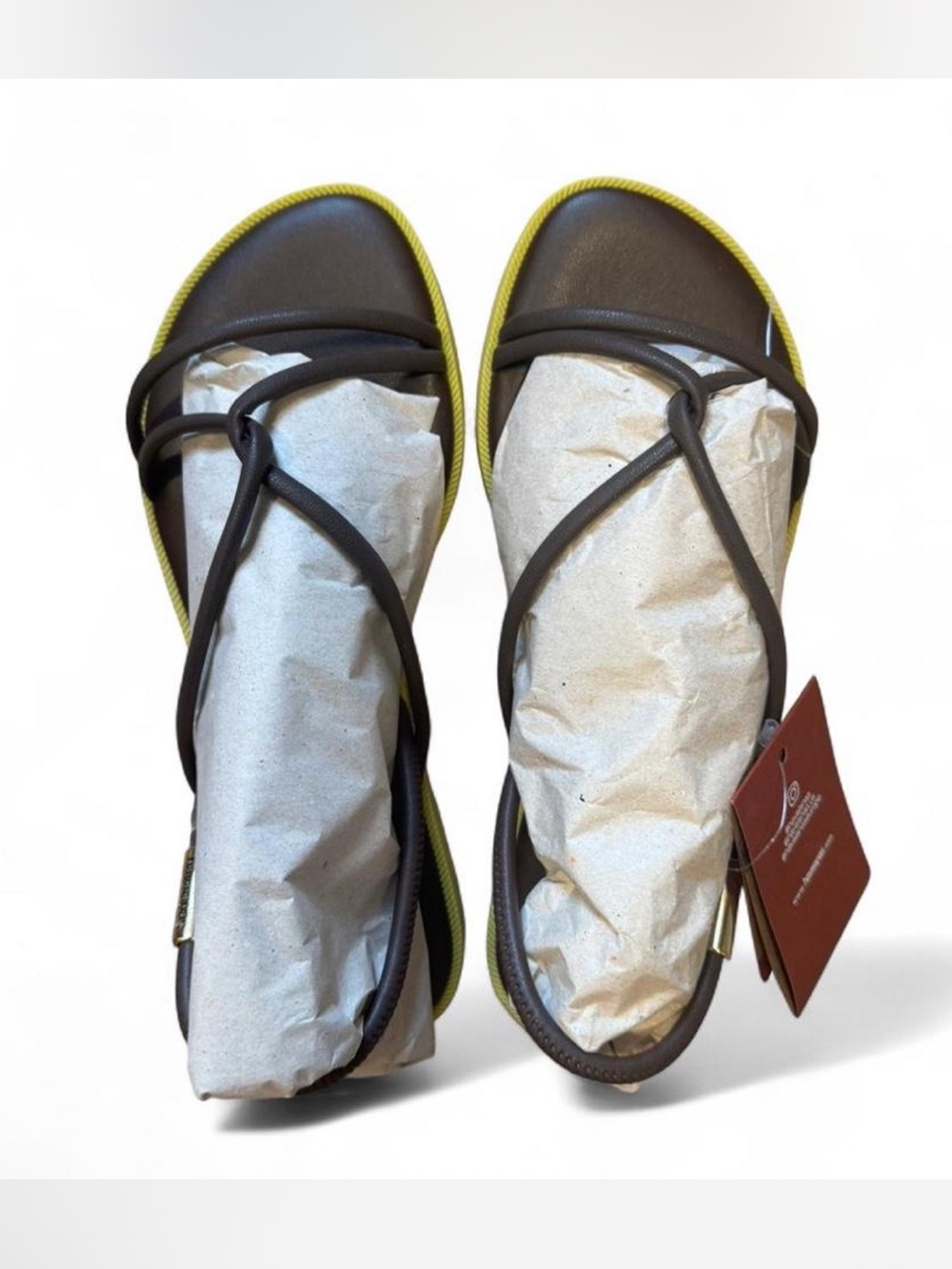 Havaianas Women's Brown Sandals with Yellow Edge